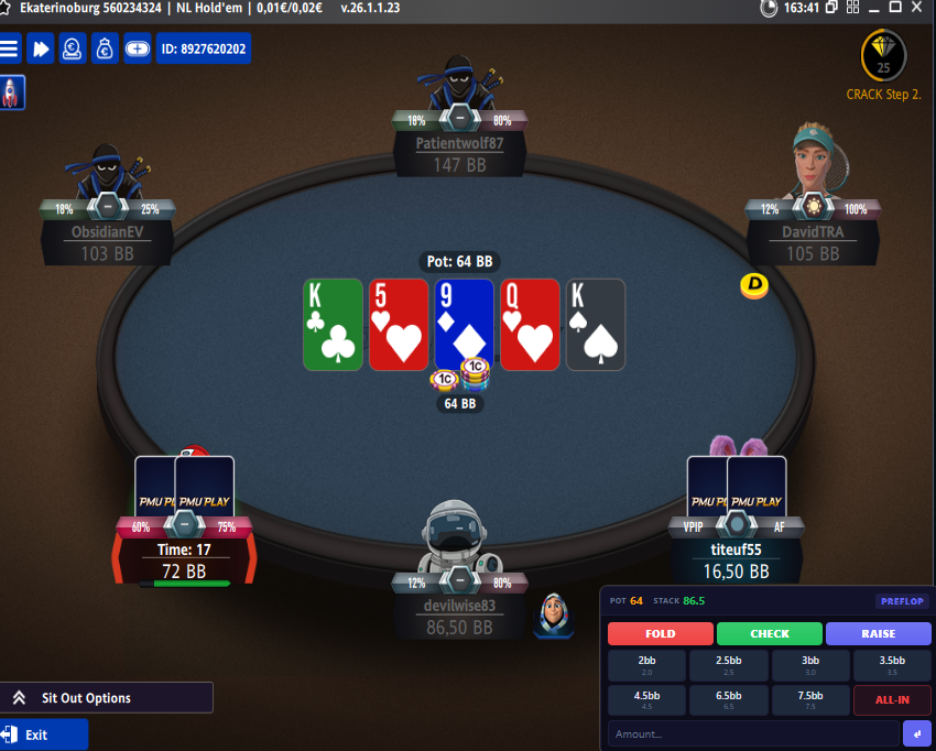 PMU Poker — auto-tiling